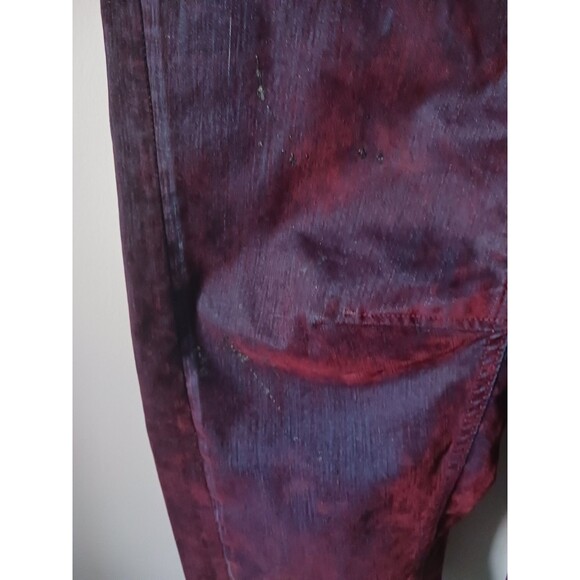 We The Free Moxie Flocked Pull On Barrel Leg Burgundy Jeans Size 25 - Picture 7 of 12